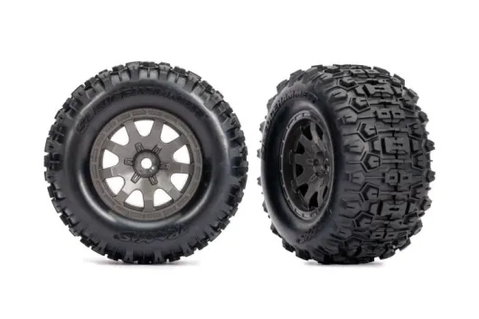 Traxxas Ersatzteile Sledgehammer Reifen auf Felgen in Grau 2Stück vorne für Mini-Maxx 1/16