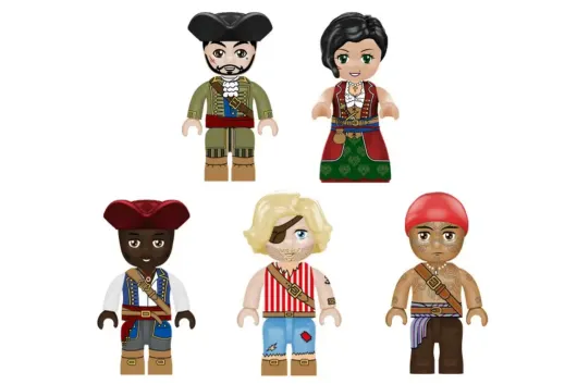KiddiCraft Klemmbausteine KIDDIZ Figuren-Pack Piraten Crew - 76 Teile