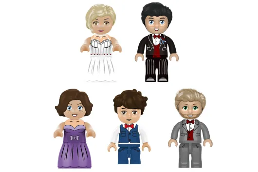KiddiCraft Klemmbausteine KIDDIZ Figuren-Pack Hochzeit - 77 Teile