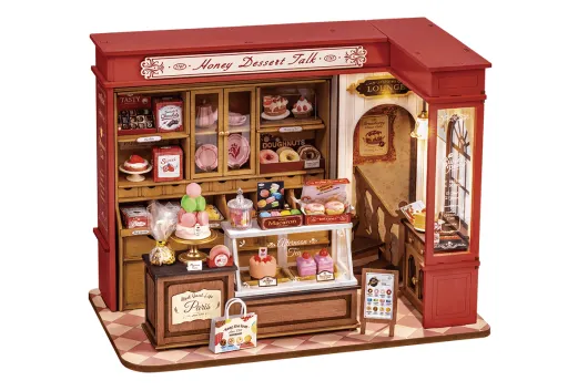 Lasercut Holzbausatz Standmodell Pâtisserie "Honey-Dessert-Talk" - 242 Teile