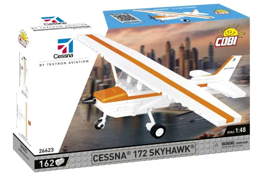 COBI Klemmbausteine Flugzeug Cessna 172 Skyhawk weiß-rot - 162 Teile