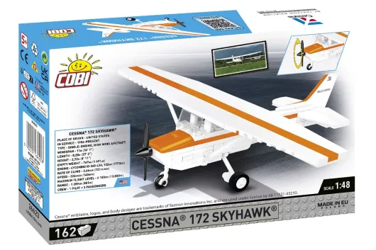 COBI Klemmbausteine Flugzeug Cessna 172 Skyhawk weiß-rot - 162 Teile