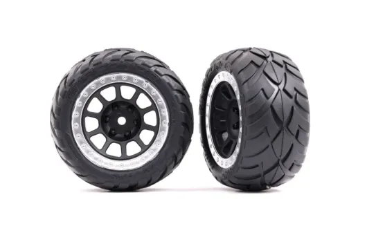 Traxxas Tuning Anaconda Reifen auf Tracer 2,2 Felgen in satin-chrom hinten 2Stück für Bandit 1/10