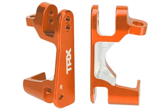 Traxxas Tuning C-Hubs aus 6061-T6 Aluminium in orange vorne für Rustler und Slash 1/10