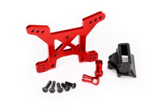 Traxxas Tuning Dämpferbrücke aus 7075-T6 Aluminium in rot vorne für Rustler 1/10