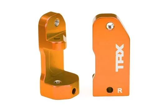Traxxas Tuning Lenkhebelhalter 30° aus 6061-T6 Aluminium in orange für Bigfoot, Ford Raptor, Rustler, Slash und Stampede 1/10