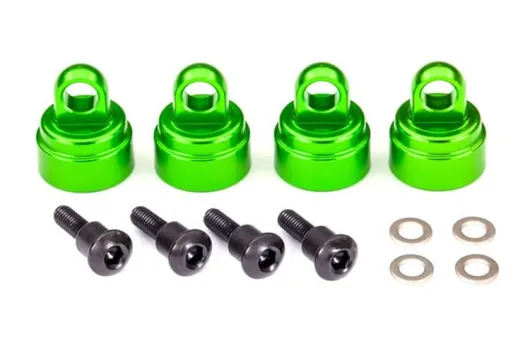 Traxxas Tuning Ultra-Dämpferkappen aus Aluminium in grün 4Stück für Bandit, Bigfoot, Rustler, Slash, Stampede 1/10 und Mini-Maxx 1/16