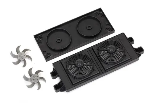 Traxxas Ersatzteile Kühlradiator mit Lüftern Nachbildung in schwarz 2Stück für Unlimited Desert Racer 1/7