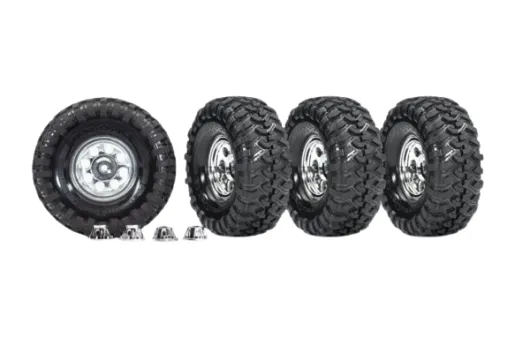 Traxxas Tuning Canyon Trail 4,6x1,9 Reifen auf Classic Felgen in chrom (für TRX8255A) 4Stück für TRX-4 1/10