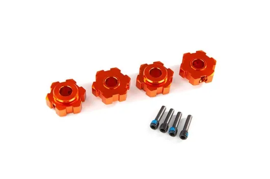 Traxxas Tuning Radmitnehmer aus Aluminium in orange 4Stück für MAXX 1/10