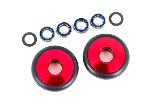 Traxxas Tuning Komplettrad Wheelie-Bar aus 6061-T6 Aluminium in rot 2Stück für Bandit, Bigfoot, Ford, Rustler, Slash und Stampede 1/10