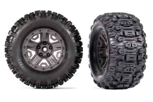 Traxxas Tuning Sledgehammer Reifen auf 2,8 Felgen in grau 2Stück für Rustler und Stampede 1/10