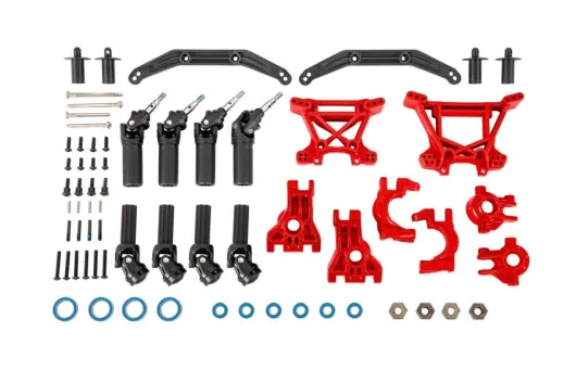 Traxxas Tuning Extreme Heavy Duty Aufhängungs-Set Komplett in rot für Ford Raptor, Rustler, Slash und Stampede 1/10