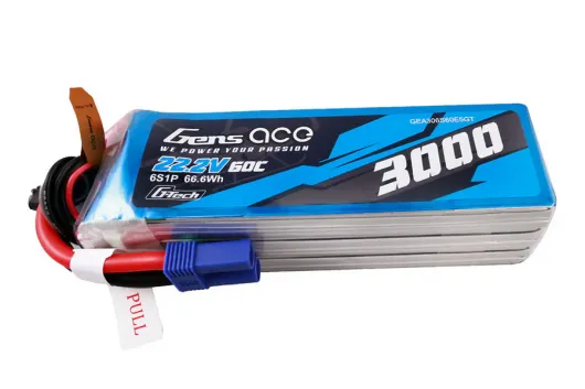 GensAce 3000mAh 22,2V 60C 6S1P Lipo Akku mit EC5 Buchse mit G-Tech Balancer - XH kompatibel