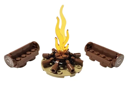 Klemmbausteine Zubehörset Feuerstelle mit Bänken