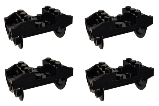 KBW Klemmbausteine Eisenbahnzubör Zugradhalter mit Rädern und Achse 4Stück