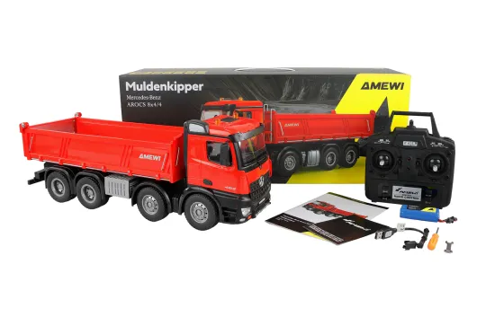 Amewi Mercedes-Benz Arocs Muldenkipper 8x4/4 4WD 1:18 RTR rot
