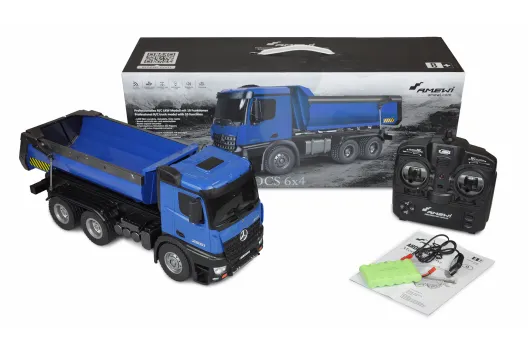 Amewi Mercedes-Benz Arocs Lizenz LKW Kipper 1:14 RTR in blau