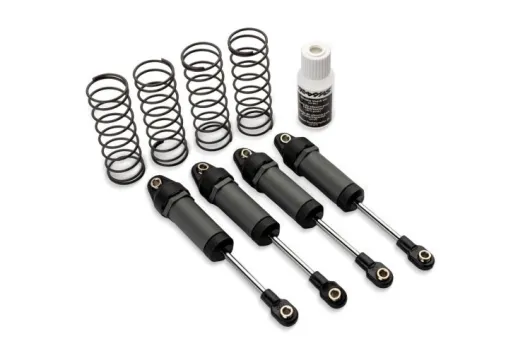 Traxxas Tuning Ultra-Dämpfer Lang in grau 4Stück mit Federn für Bandit, Bigfoot, Rustler, Slash, Stampede 1/10 und Mini-Maxx 1/16