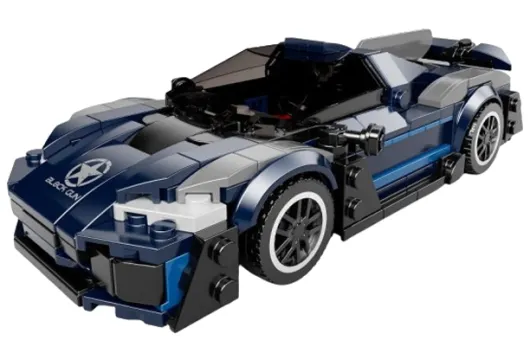 MouldKing Klemmbausteine Sportwagen AMG ONE blau - 405 Teile mit stapelbarer Displaybox/Sammelbox 19,5x9,5x8,5cm