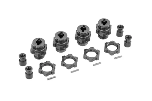 Traxxas Tuning Radmitnehmer 17mm mit Muttern in Grau für TRX9080 für Jato, Rustler, Slash und Stampede 1/10