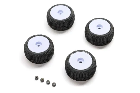Proline Ersatzteile Reifen Set mit Felgen in Weiß für Losi Micro-T Stadium Truck 1/28
