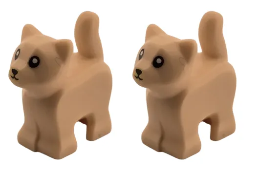 Klemmbausteine Tier Katze klein / Minikatze in beige 2Stück