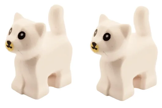 Klemmbausteine Tier Katze klein / Minikatze in weiß 2Stück