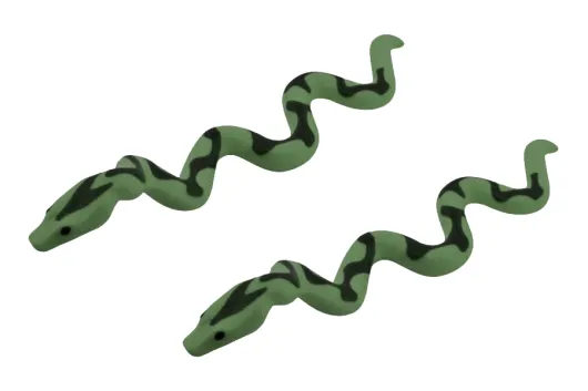 Klemmbausteine Tier Schlange in grün mit Muster 2Stück