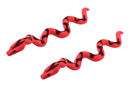 Klemmbausteine Tier Schlange in rot mit Muster 2Stück