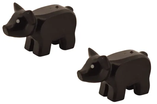 Klemmbausteine Tier Schwein klein / Minischwein in schwarz 2Stück
