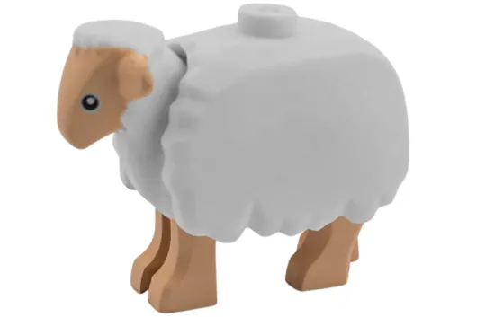 Klemmbausteine Tier Schaf in weiß mit hellem hautfarbenem Gesicht und Beinen