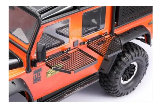 Traxxas Zubehör GPM Ausklappbare Scheibenschutzgitter Seitlich Vorne aus Aluminium in Schwarz für TRX-4 Defender 1/10