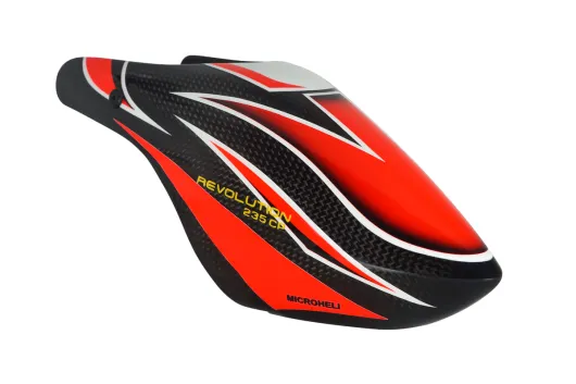 Microheli Airbrush Carbonfaser Red Rocket Haube für Blade Revolution 235CP