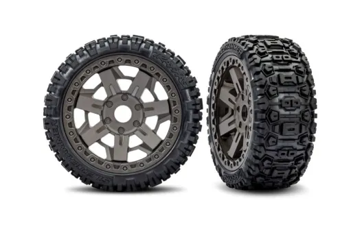 Traxxas Ersatzteile Sledgehammer Reifen Belted auf 3.0 Felgen in Grau 2Stück für Jato 1/8