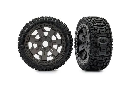 Traxxas Ersatzteile Sledgehammer Reifen auf 3.0 Felgen in Grau 2Stück für Jato 1/8