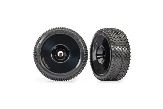 Traxxas Ersatzteile Response Pro Reifen auf Disk Felgen in Schwarz 2Stück für Jato 1/8