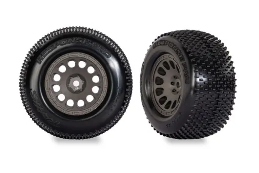 Traxxas Tuning Response Pro Reifen auf Felgen in Grau 2Stück für MINI-XRT 1/16