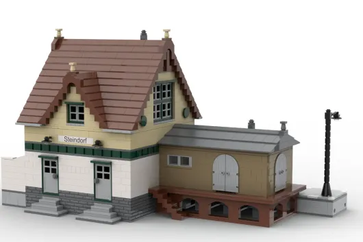 STS Klemmbausteine Modularer Kleinstadt Bahnhof Steindorf - 1963 Teile