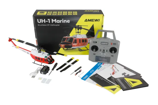 Amewi RC UH-1 Marine Brushless CP-Helikopter 6-Kanal 6G 3D RTF