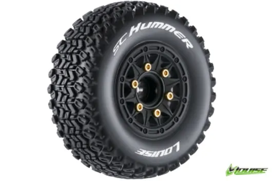 Louise Reifen SC-Hummer soft auf Felge in schwarz 12-14-17mm 2Stück für Traxxas Raptor 1/10