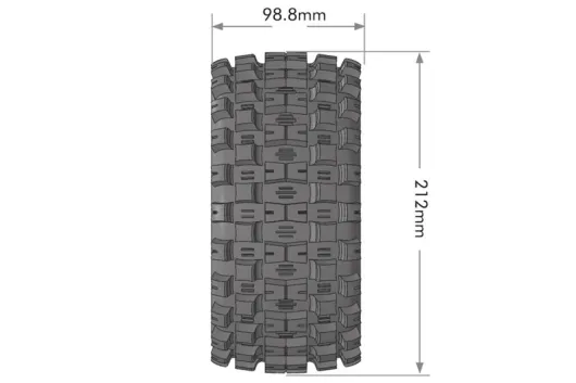 Louise Reifen X-MCross MFT-Reifen soft auf Felge in schwarz 24mm 2Stück für Traxxas X-MAXX 1/7