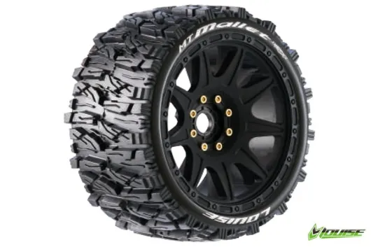 Louise Reifen MT-Mallet MFT soft auf Felge in schwarz 17mm 2Stück für Traxxas MAXX 1/10 und Sledge 1/8