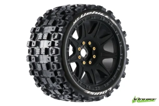 Louise Reifen MT-Uphill MFT soft auf Felge in schwarz 17mm 2Stück für Traxxas MAXX 1/10 und Sledge 1/8