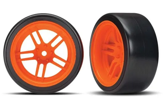 Traxxas Ersatzteile Drift Reifen auf 1,9 Felgen in Orange Hinten 2Stück für 4-TEC 1/10