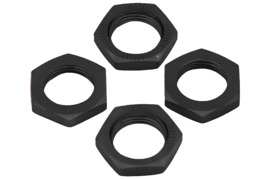 H-Speed Aluminium Radmutter 17mm gezahnt in Schwarz