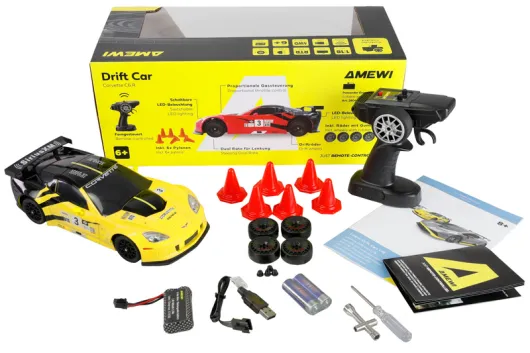 Amewi RC Auto Corvette C6.R Drift Car in gelb 1:18 RTR