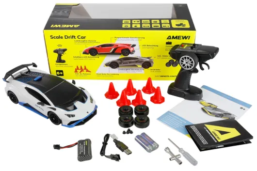 Amewi RC Auto Lamborghini Huracán STO Drift Car in weiß 1:18 RTR