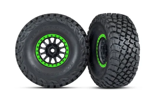 Traxxas Tuning BFGoodrich Baja KR3 Reifen auf Felgen in schwarz grün 2Stück für Unlimited Desert Racer 1/7