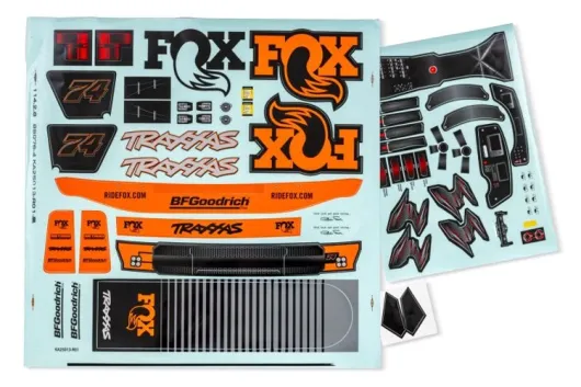 Traxxas Ersatzteile Aufkleber Set Fox Edition für Unlimited Desert Racer 1/7